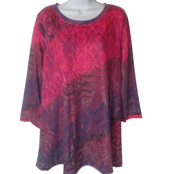 Soft Surroundings Women M Boho  Long‎ Sleeve Tunic Top Whimsical Fairy Lagenlook - Picture 1 of 7